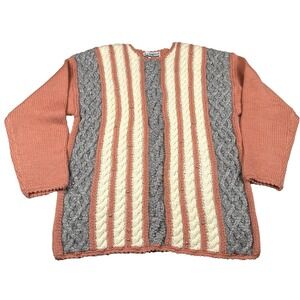 Vintage‎ SK & Company Wool Blend Sweater Size Large Heavy Weight Beaded Unique